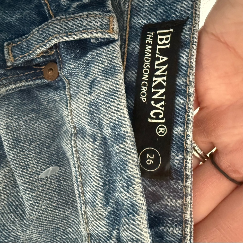Blank NYC The Madison Crop high Rise Distressed Women's Jeans Button Fly 26 - Picture 7 of 8
